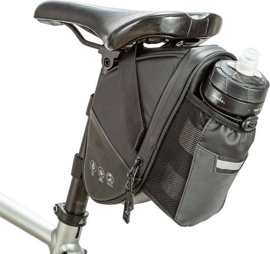 Fietszadeltas, bagagedrager, waterdichte fietszadeltas met flessenhouder, fietstas, zadel voor mountainbike, racefiets, gereedschapstas, fietsaccessoires, 1,5 l van ROCKBROS