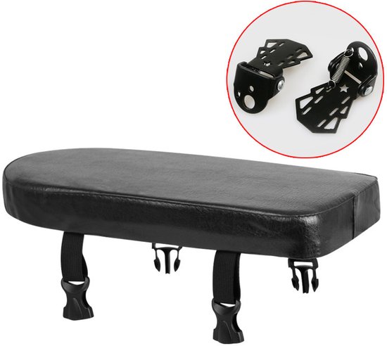 Fietszitje Achter - Fietsstoeltje Achterzitje - Met Voetsteuntjes - Bagagedrager Kussen - Achterzitje Fiets - Universeel - Zwart van Merkloos