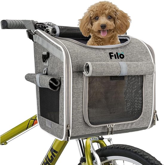 Filo Fietsmand Kleine Hond Voorop Extra Stevig - Afneembare Hondenfietsmand Elektrische Fiets - Hondenmand Fiets - Fietsmand Honden