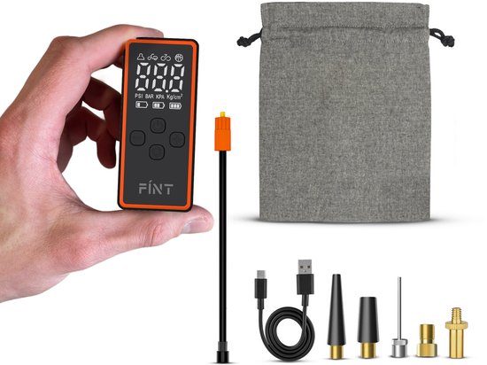 FÍNT® V3 MINI Elektrische Fietspomp - Luchtcompressor - voor Fiets, Scooter, Motor en Ballen - Elektrische Bandenpomp - Oplaadbaar & Draagbaar - Bandenpomp - Compressor - Voor in Noodpakket - PRO van Merkloos