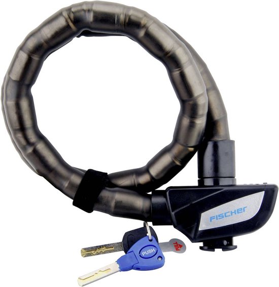 FISCHER FAHRAD 85861 Gepantserd kettingslot Zwart Sleutelslot van Fischer