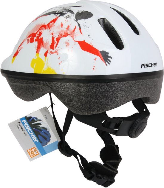Fischer Kinderfietshelm S/M voetbal wit van Fischer