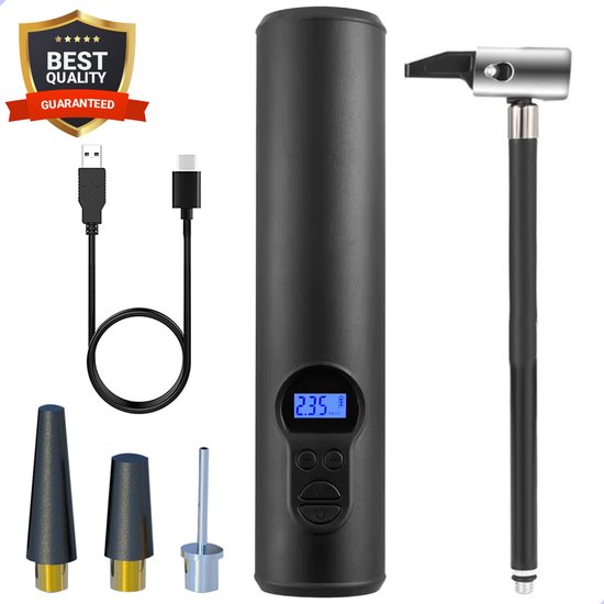 FitFusionHome Draagbare Compressor - elektrische fietspomp - Bandenpomp - Luchtcompressor - Compressor - Oplaadbaar - Max 10 Bar.