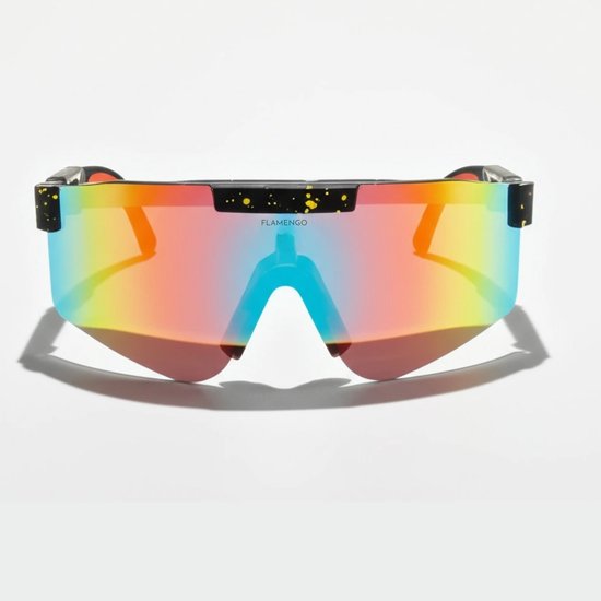 Flamengo® Sport Zonnebril - TR90 Frame+TAC Lens - Viper Glasses - Wintersport zonnebril - sneeuw - ski bril - Fietsbril - Sportbril - rave space festival bril - UV 400 gepolariseerd - Rood Oranje van flamengo