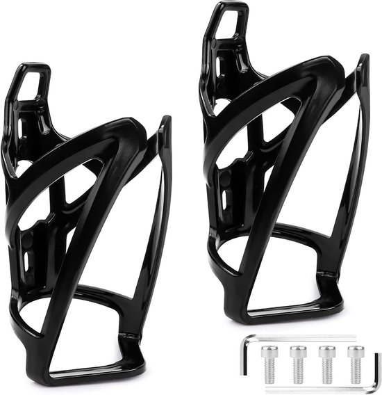 Fles Houders Fiets - Bidon Bevestiging Set - Hydratatie Onderweg - Lichtgewicht Robuust - Set Twee Stuks - Zwart