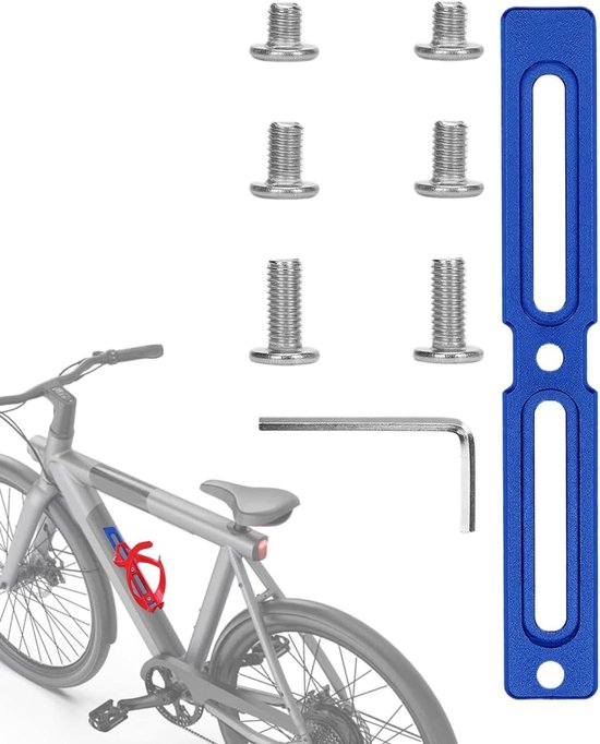 Fleshouder Adapter - Fiets Accessoire - Onderweg Drinken - Verstelbare Montage - 16 x 6 x 1 cm - Blauw