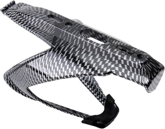 Fleshouder Fiets - Bidonhouder Carbonlook - Drinken Meenemen - Verstelbaar - Tot 8cm Diameter - Zwart