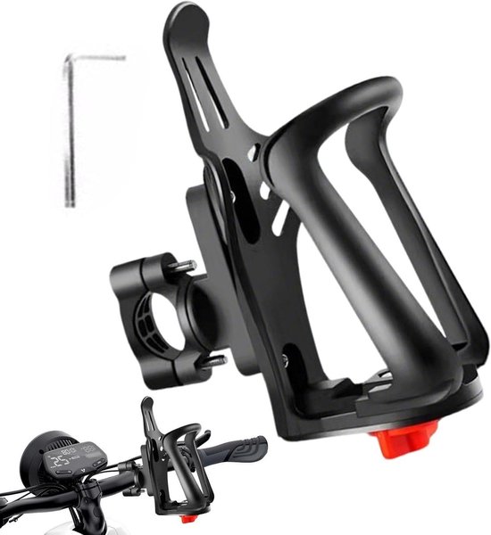 Fleshouder Fiets - Stuurhouder Bidon - Onderweg Drinken - Gereedschapsvrij Verstelbaar - 20-35mm Frame - Zwart