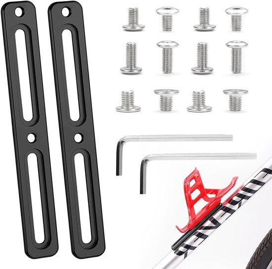 Flessenhouder fiets - Bidonhouder adapter - Drank meenemen - Verstelbare montage - 2 stuks - Zwart