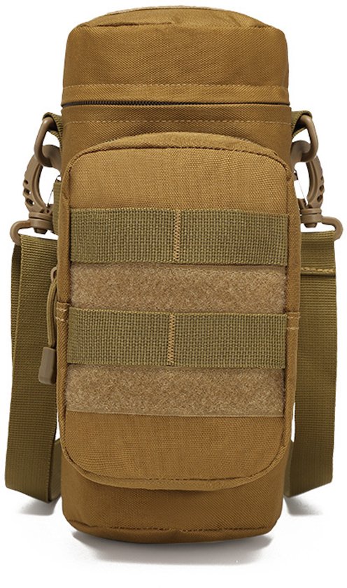 Flessenhouder - flessendrager - waterfleshouder - flessen houder riem - waterfleshouder schouderriem - waterfles houder tas - waterfles houder riem - waterfles houder rugzak - Khaki - Voor wandelen camping reizen sport