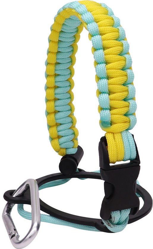 Flessenhouder - flessendrager - waterfleshouder - flessen houder riem - waterfleshouder schouderriem - waterfles houder tas - waterfles houder riem - waterfles houder rugzak - Voor wandelen camping reizen sport - Groen/Geel