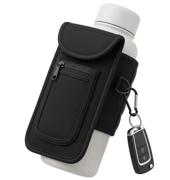 flessenhouder met karabijnhaak voor de sportschool, praktische gymaccessoires voor mobiele telefoon en sleutels, magnetische gymtas als mobiele telefoon tas voor drinkfles, rugzak en