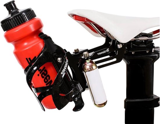 Flessenhouder voor op de fiets - Bekerhouder voor 2 waterflessen en 2 CO2-patronen - Fietsbekerhouder voor drinkfles - Geschikt voor fietsen - Fietsaccessoires Bicycle Bottle Cage van Roto