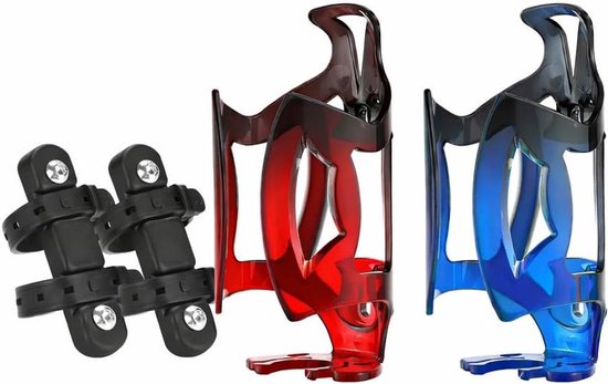 Flessenhouders Fiets - Fietsaccessoires Drinkflessen - Hydratatie Onderweg - Inclusief Riemen - 2 Stuks - Zwart