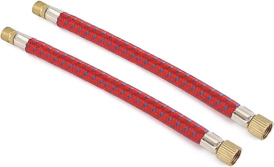 Flexibele rubber slangverlenging voor fietspomp, ideaal voor het oppompen van fiets- en scooterbanden, 16 cm lang, rood