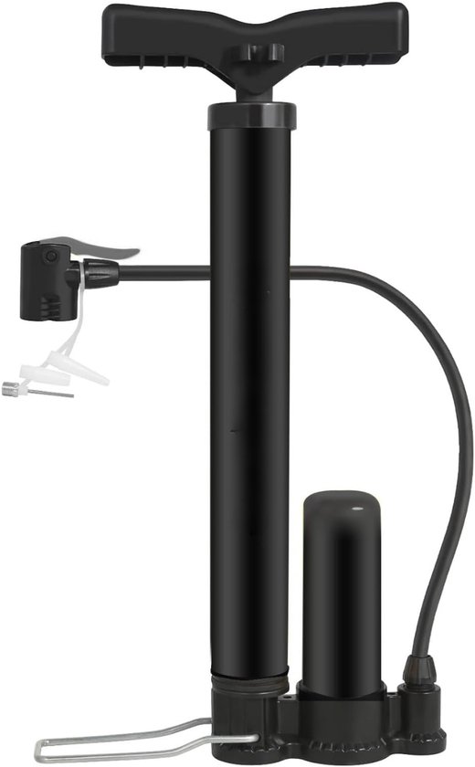 Florixa®Fietspomp met Drukmeter - Fietspomp Klein - Fietspomp Handmatig - Zwart - 33cm x 13cm x 4 cm