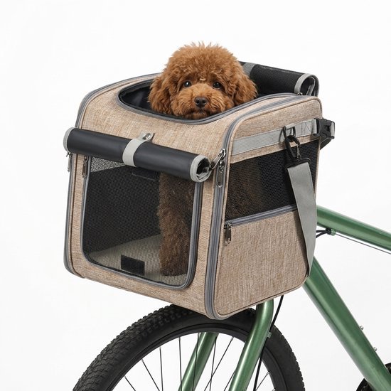 Fokelyi - Hondenfietsmand - Fietmand voor Honden - Hondenmand Fiets - Autostoel Hond - Kleine Hond- 36x28x35 cm