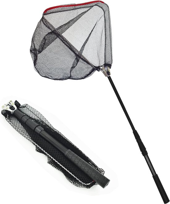 Folding Fish Net with Telescopic Handle – Ideal for Kayak Fishing, Salmon, Catfish, Trout, Easy Catch and Release van Fold