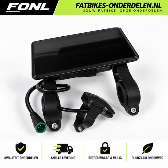 FONL Fatbike Display H6C voor QMWheel V20 - LCD Scherm Niet Opvoerbaar - Dashboard Elektrische Fiets - Zwart