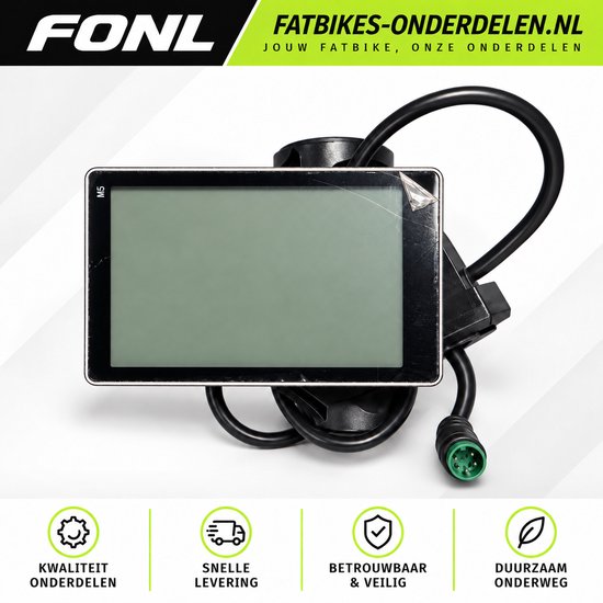 FONL Fatbike Display M5 LCD - Scherm voor Ouxi V8, H9, V20 en H9 2.0 - Niet Opvoerbaar - Dashboard Elektrische Fiets - Zwart