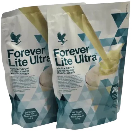 Forever Lite Ultra Vanilleshake, 2 Pack, Voordeelbundel, 375g x 2