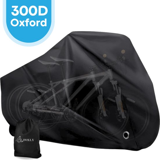 FOXLY® Fietshoes voor 1/2 fietsen Universeel - Waterdicht 300D Oxford - Fietsbeschermhoes - Elektrische fiets - Incl. opbergzak van Fox