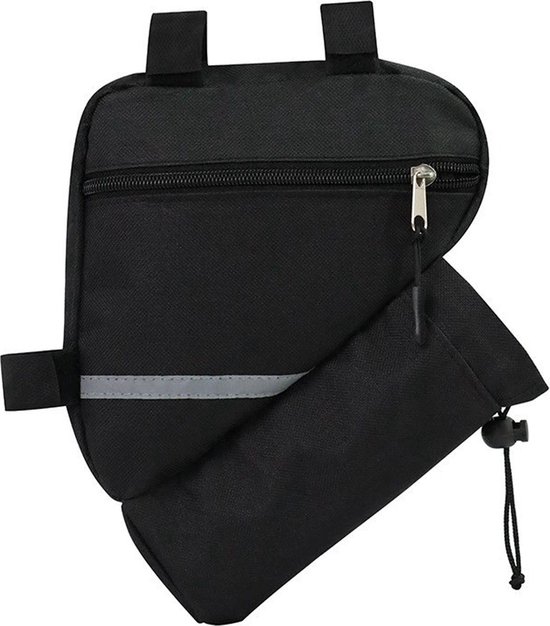 Frametas Fiets Met Bidonhouder - Fietstas Voor Racefiets & Mountainbike - Zwart van Senzup