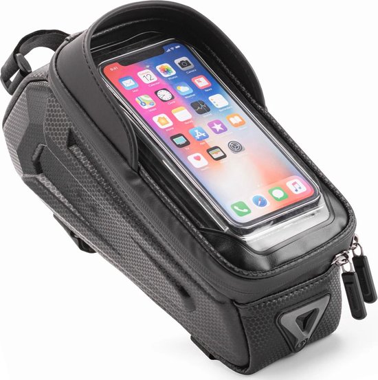 Frametas Fiets Waterdicht Zwart – Fietstas – Telefoonhouder fiets – Mountainbike accessoires – Mobielhouder fiets – MTB Accessoires - Zadeltas – Stuurtas - Frametas van Avento