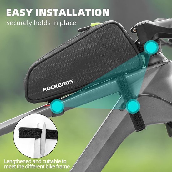 frametassen, fietsen, bovenbuistas, slanke fietsen voor MTB, racefietsen, e-bike, ca. 1,1 l van ROCKBROS