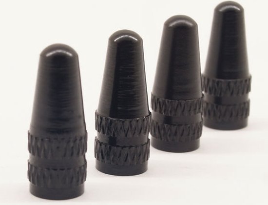 Frans of Presta ventiel - Zwart aluminium ventieldoppen van Merkloos