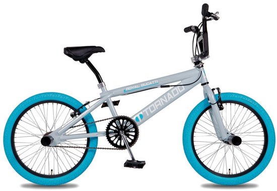 Freestyle-BMX 20" Royal-Bugatti lichtblauw/grijs met blauwe banden van Merkloos