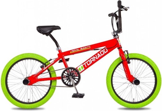 Freestyle BMX - 20 - Unisex - Rood met groene banden van Merkloos