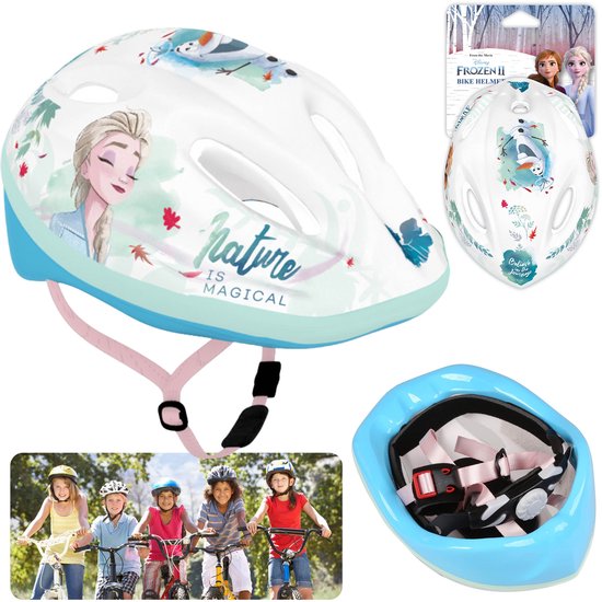 Frozen Elsa Anna Olaf Kinderfietshelm, voor meisjes, lichtgewicht, verstelbaar 52-56 cm van OKANE
