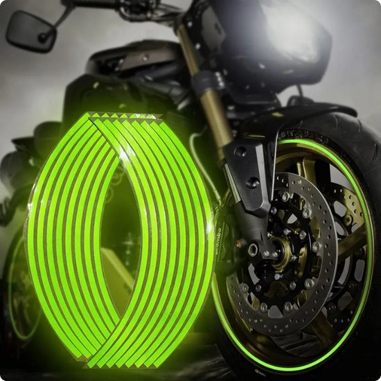 FSW-Products - Reflecterende Velg Sticker - 8 Stuks - Stickers voor Fietsband - Groen van FSW-Products
