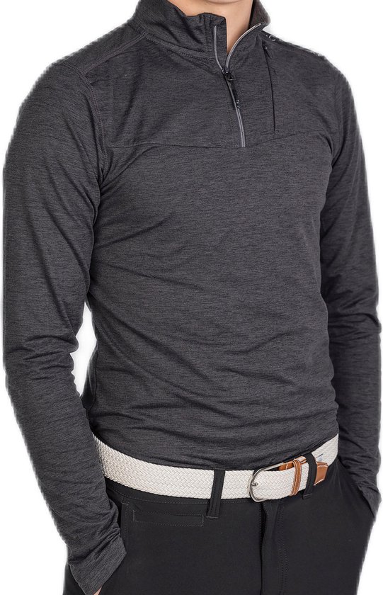 Func Factory mannen Longsleeve Pully Ashton zwart melange maat 3XL van Func Factory