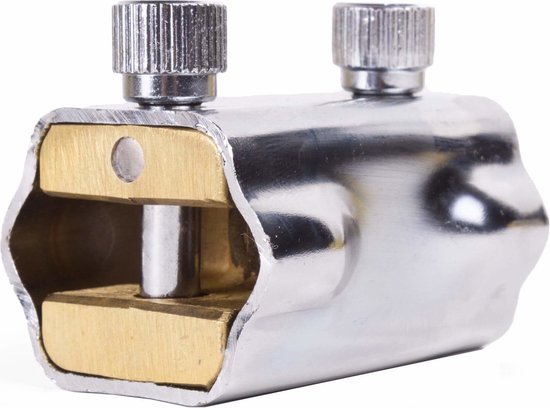 GAD Kettingslot - 10 mm - 2 pinnen - messing - inclusief 2 veiligheidssleutels van GAD