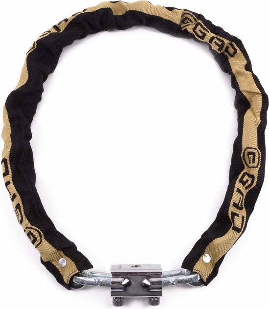 GAD Kettingslot - Gehard Staal - Messing Slot - 1200 mm - Zwart/Bruin van GAD