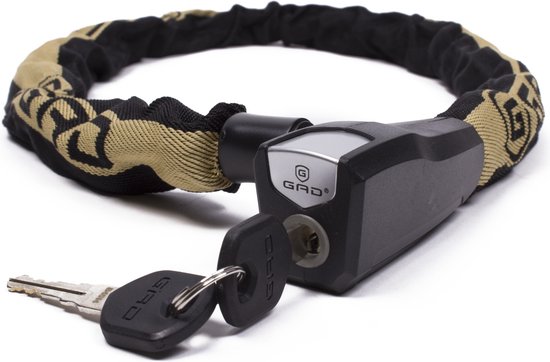 GAD Kettingslot - zwart - 110 cm - 2 sleutels - scooter / fiets - kabelslot van GAD