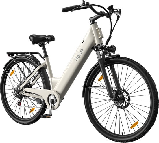Galaxy C1 Elektrische Fiets 27.5 Inch - 36V 13Ah Accu - Actieradius tot 50 km - Shimano 7 Versnellingen - 250W Motor - Verende Voorvork - LCD Display - Mechanische Schijfremmen-wit