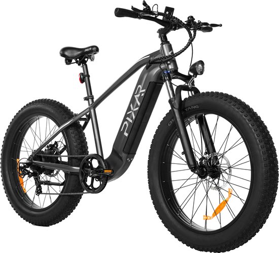 Galaxy Space Elektrische Fatbike 26x4.0 Inch - Tot 100 km Actieradius - 960Wh EVE Accu - 250W Naafmotor - Mechanische Schijfremmen- Shimano 7 Versnellingen -Voorvorkvering- LCD Display-Zilver