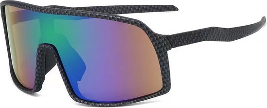 Garpex® Fietsbril - Sportbril - Gepolariseerde Zonnebril - Zonnebril - Racefiets - Mountainbike - Motor - Zwart Frame Groene Lens van Merkloos