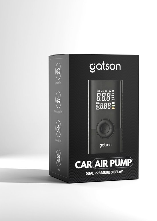 Gatson Elektrische Fietspomp - Luchtcompressor - Powerbank - Elektrische Bandenpomp - Bandenpomp Auto - Luchtpomp - Compressor