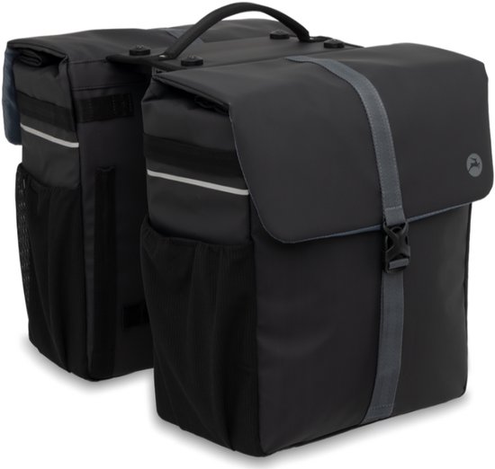 Gazelle Dubbele Fietstas - Met Mik Adapter - Zwart / Grijs - 39 Liter van Gazelle
