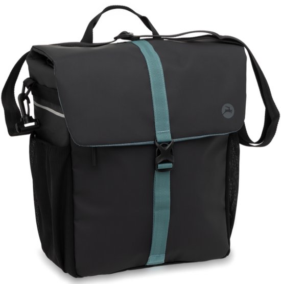 Gazelle Enkele Fietstas - Waterafstotend - Zwart / Groen - 17.5 Liter