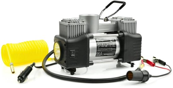 GEKO 12V compressor - dubbele cilinder - ingebouwde zaklamp - 250W - draagbaar ontwerp
