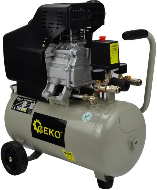 GEKO 50L luchtcompressor - oliegesmeerd - 8 bar - 210 L/min - horizontaal ontwerp