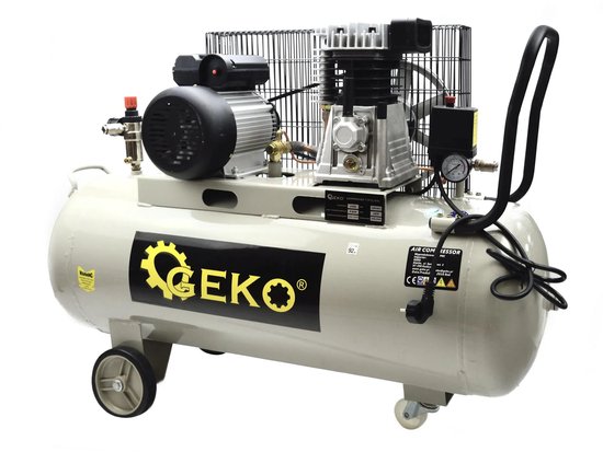 GEKO V-Twin luchtcompressor - 100L - 8 bar - 390 L/min - oliesmering