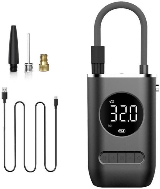 GELLDG Draagbare elektrische luchtcompressor － Elektrische bandenpomp auto - draagbare luchtcompressor - 10.3 bar - USB oplaadbaar － zwart