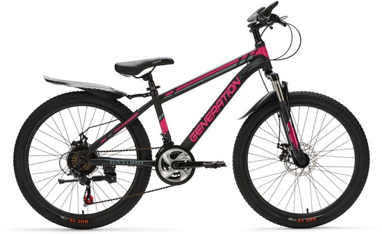Generation Baturo mountainbike 24 inch - Roze - Spatborden van Generation