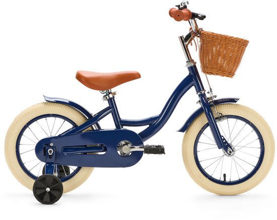 Generation Blanco 14 inch Donkerblauw – Kinderfiets met Mandje van Merkloos